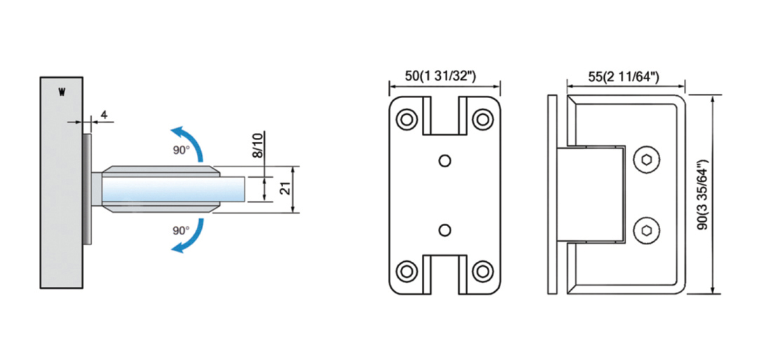 Standard Duty Shower Hinges L-2116W