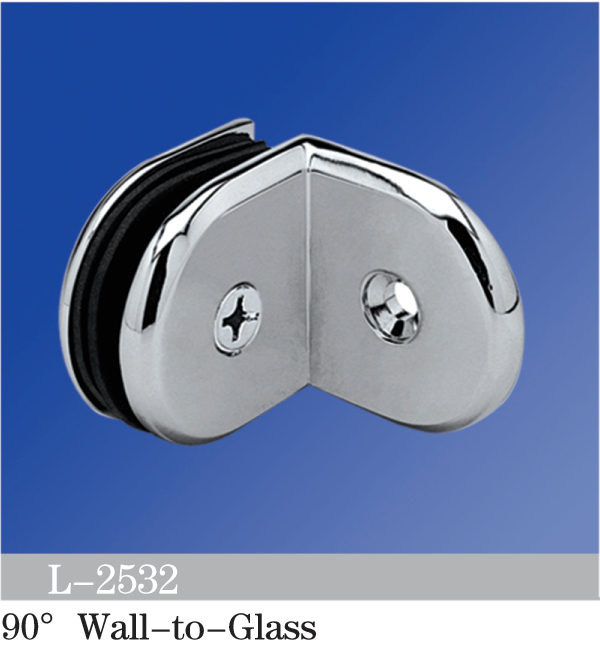 Beveled Edge Shower Glass Clamps 90° Wall-to-Glass L-2532