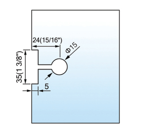 Beveled Edge Shower Glass Clamps Wall Mount L-2541B