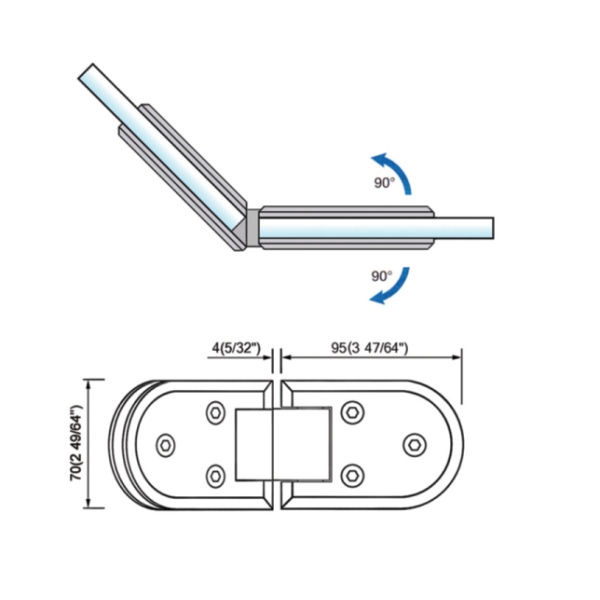 Standard Duty Shower Hinges L-2154