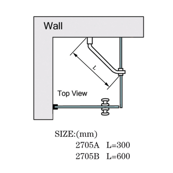 Round Tube Shower Support Bars Shower Cabin Adjustable Support Tube L-2705