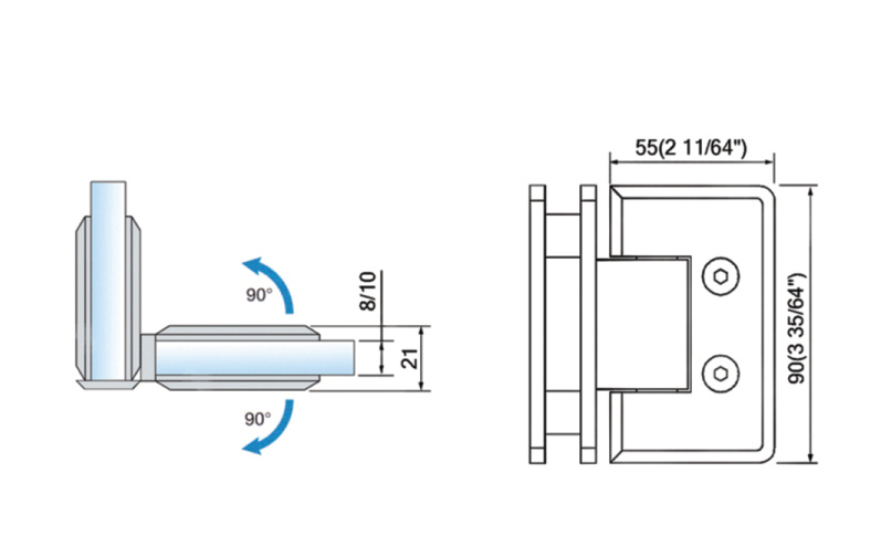 Standard Duty Shower Hinges L-2115W