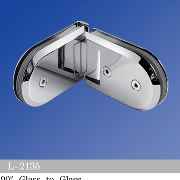 Standard Duty Shower Hinges Glass to Glass 90 degree Glass Door Hinge Glass Hardware L-2135