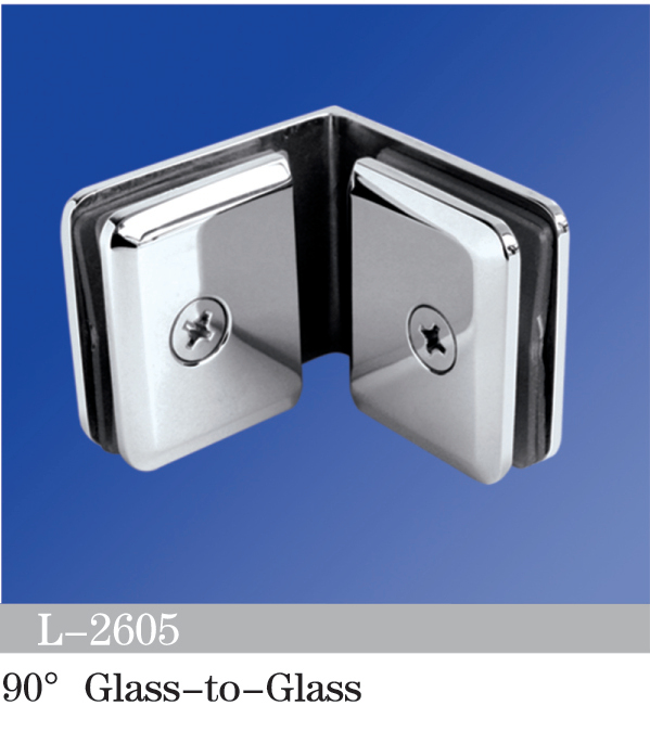 Beveled Edge Shower Glass Clamps Glass to Glass Bathroom Glass Door ClIps L-2605