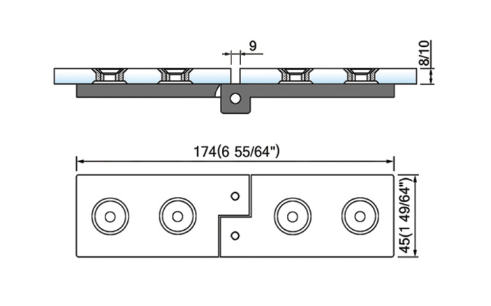 Lift Shower Hinges Brass Frameless Shower Door Hinge L-2402L