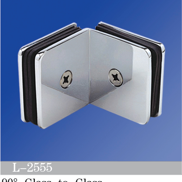 Beveled Edge Shower Glass Clamps 90° Glass-to-Glass L-2555