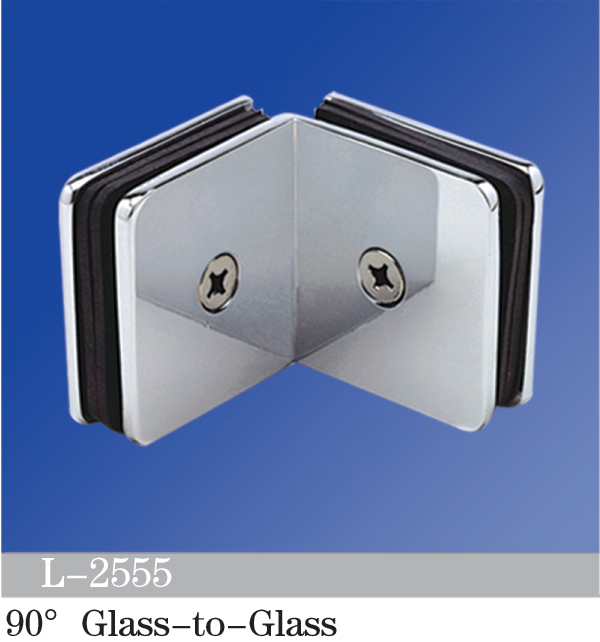 Beveled Edge Shower Glass Clamps 90° Glass-to-Glass L-2555