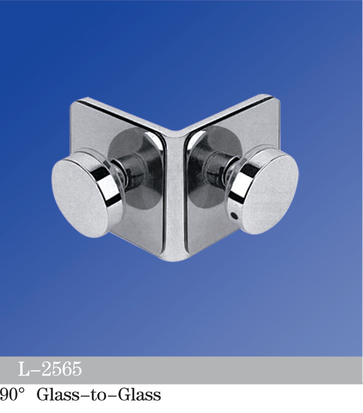 Beveled Edge Shower Glass Clamps 90° Glass-to-Glass L-2565