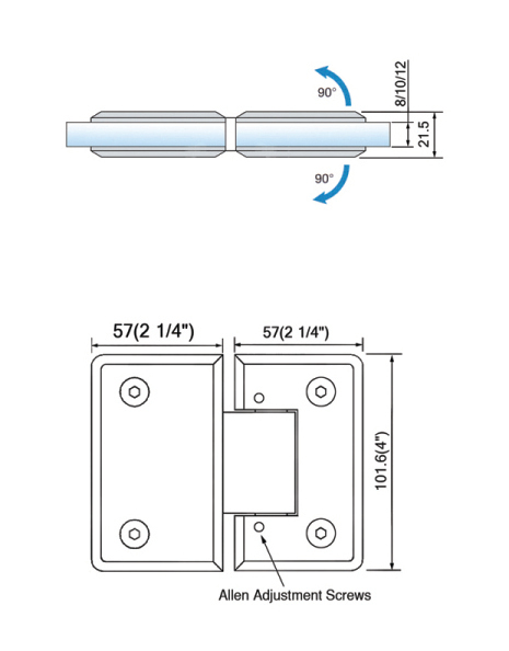 Adjustable Heavy Duty Shower Hinges L-5163