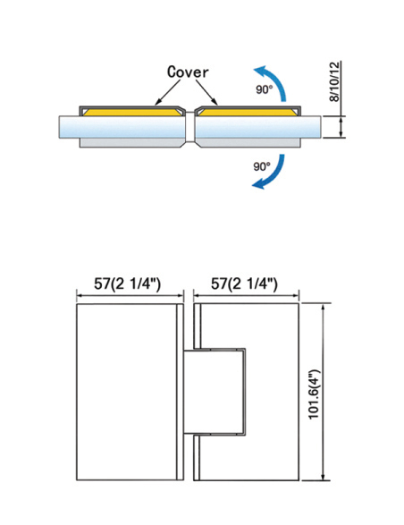 China Professional Heavy Duty Shower Hinges With Covers For Glass Shower Door L-5423