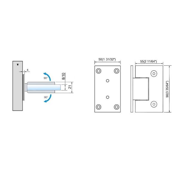 Standard Duty Shower Hinges L-2121