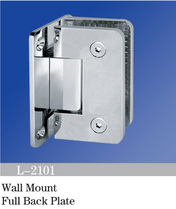 China Manufacturing Standard Duty Shower Hinges Wall Mount Glass Clamp Full Back Plate Factory Price L-2101