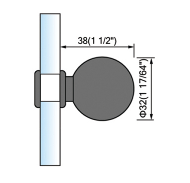 Shower Door Knobs High Quality Single Side Glass Shower Door Knob L-2802A