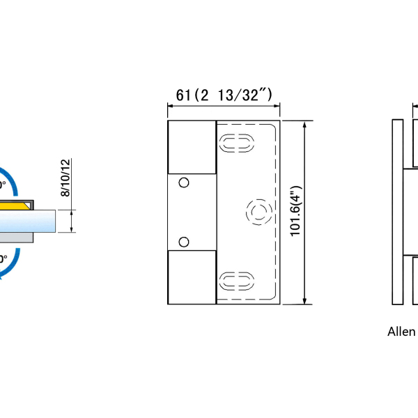 Adjustable Heavy Duty Shower hinges with covers L-5472