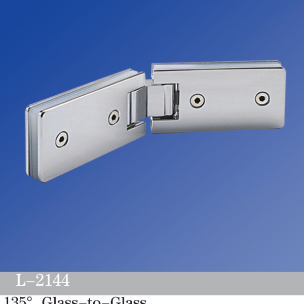 Standard Duty Shower Hinges Glass to Glass 135 Degree Glass Clamp Custom Made Hinge L-2144