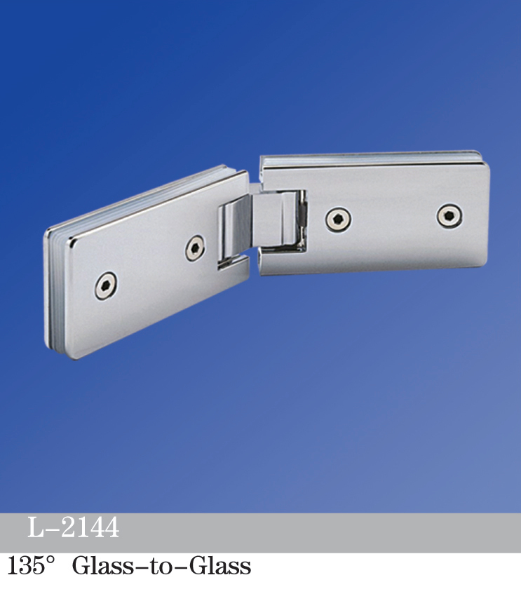 Standard Duty Shower Hinges Glass to Glass 135 Degree Glass Clamp Custom Made Hinge L-2144