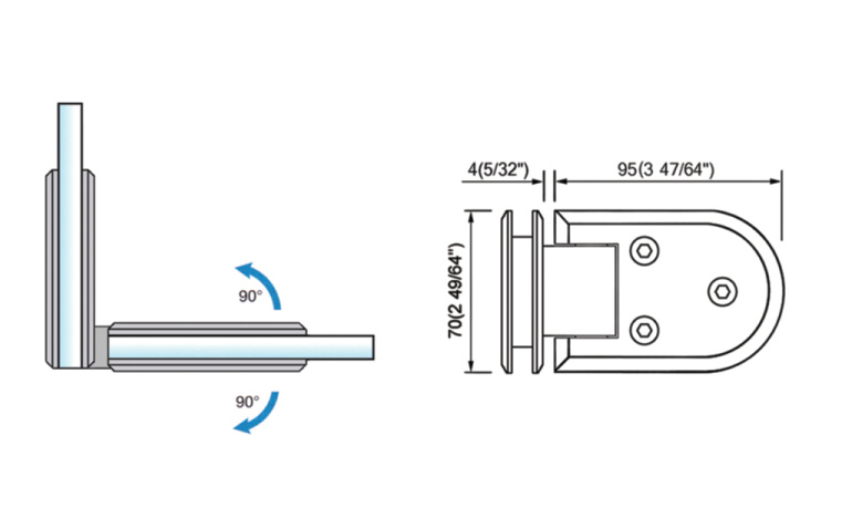 Standard Duty Shower Hinges L-2155