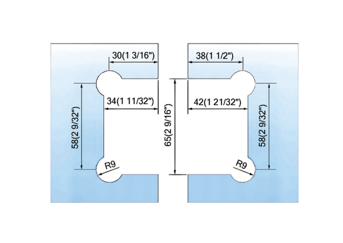 Standard Duty Shower Hinges Glass to Glass 135 Degree Frameless Shower Door Hinge L-2194