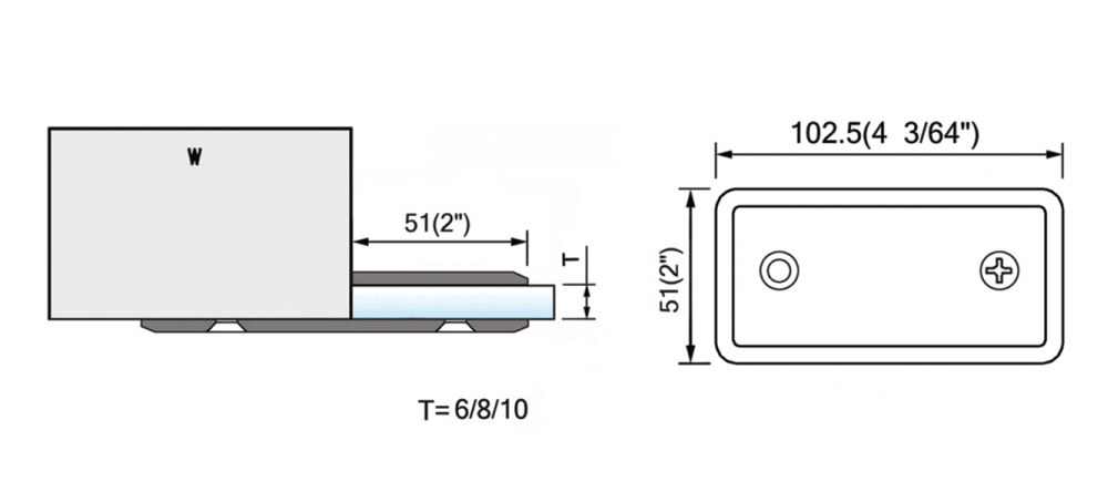 Beveled Edge Shower Glass Clamps Wall To Glass 180 Degree L-2613