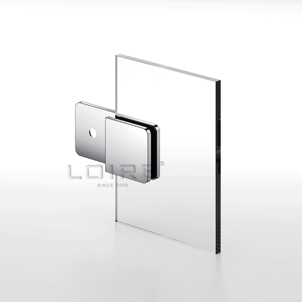 Beveled Edge Shower Glass Clamps 180° Wall-to-Glass L-2543