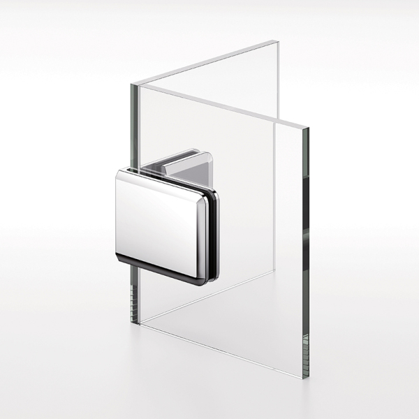 Beveled Edge Shower Glass Clamps Glass to Glass Bathroom Glass Door ClIps L-2605