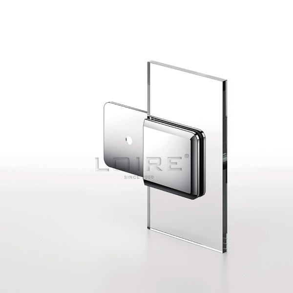 Beveled Edge Shower Glass Clamps Wall To Glass 180 Degree L-2613
