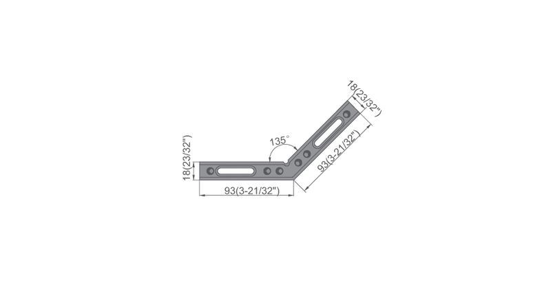 Shower Door Header Kits Accessories Heavy Duty Header Bracket 135 Degree L-2792