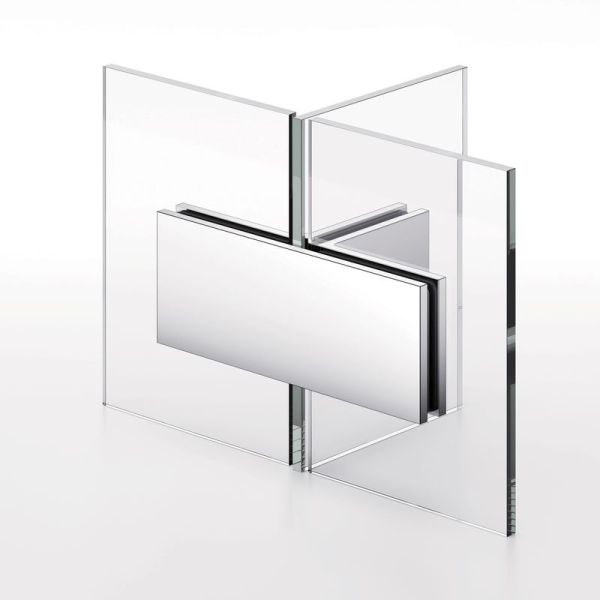 Square Corner Shower Glass Clamps Glass To Glass T shape Hinge L-2637