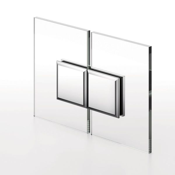 Square Corner Shower Glass Clamps Glass to Glass 180 degree Bathroom Accessories L-2684