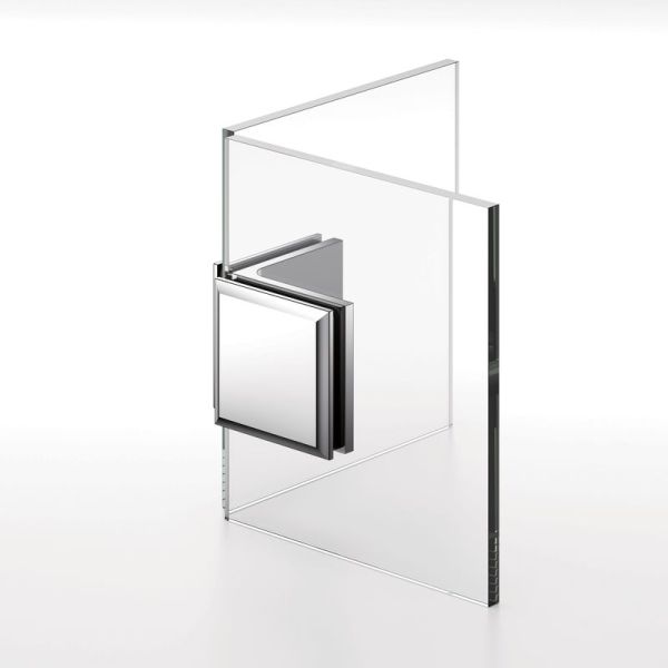 Square Corner Shower Glass Clamps Glass to Glass 90 degree Bathroom Accessories L-2685