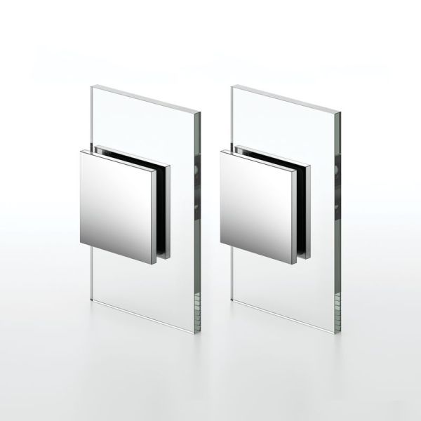 Square Corner Shower Glass Clamps Wall Mount Brass Glass Connector L-2641