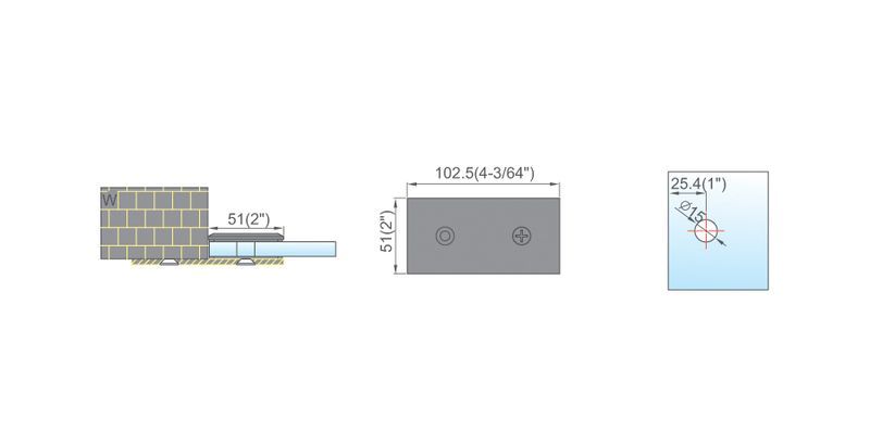 Square Corner Shower Glass Clamps Wall to Glass 180 degree Bathroom Accessories L-2683