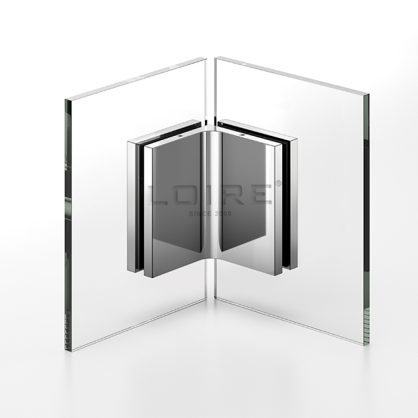 Square Corner Shower Glass Clamps with Covers Glass to Glass Bathroom Door ClIps L-5305