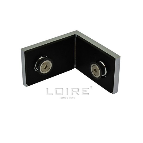 Square Corner Shower Glass Clamps with Covers Glass to Glass Bathroom Door ClIps L-2695