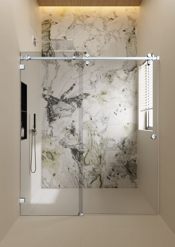 Stainless Steel Sliding Door Shower Hardware Glass Shower Door Kit S004
