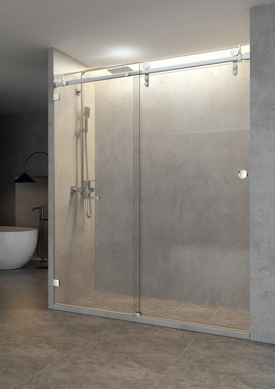 Stainless Steel Sliding Door Shower Hardware Hotel Glass Shower Enclosure Fittings S011