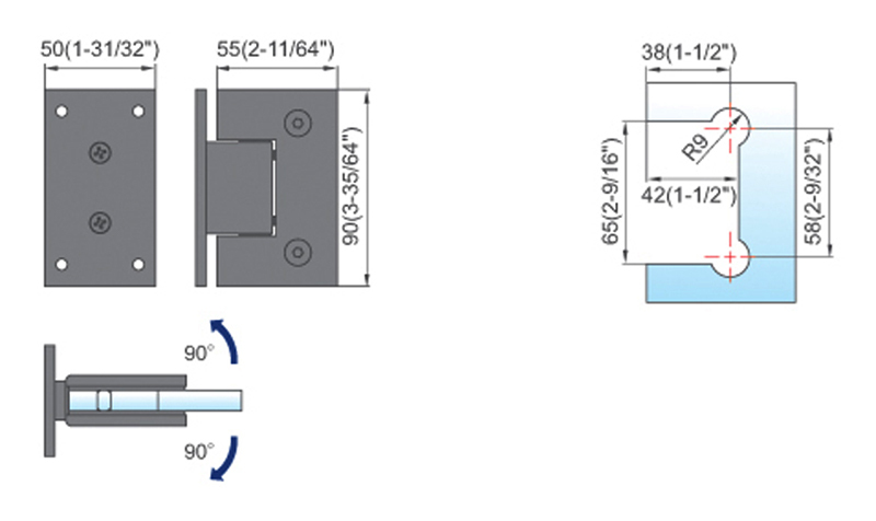 Standard Duty Shower Hinges L-2121
