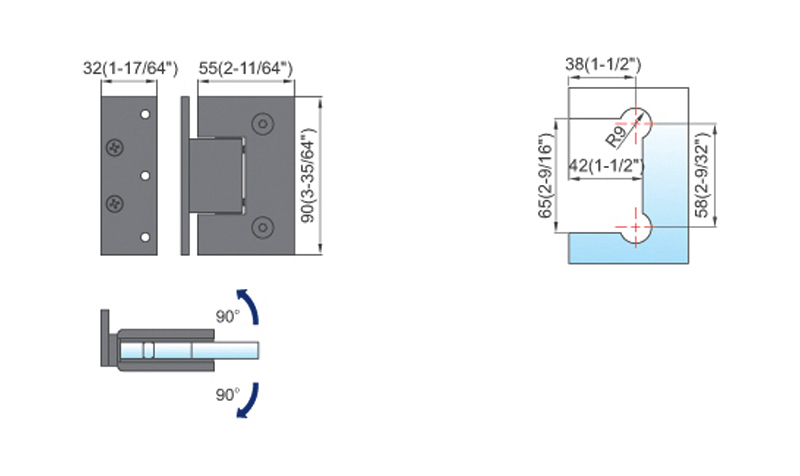 Standard Duty Shower Hinges L-2122