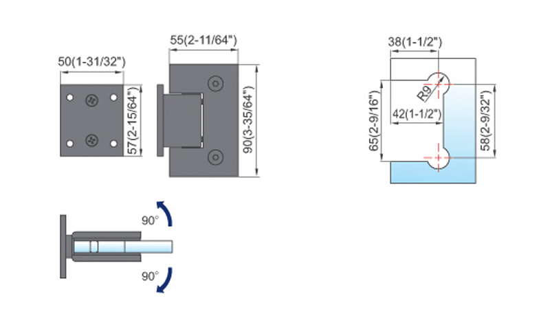 Standard Duty Shower Hinges L-2127