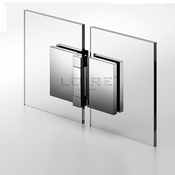 Standard Duty Shower Hinges With Covers Glass to Glass Bathroom Door Clamps L-5202