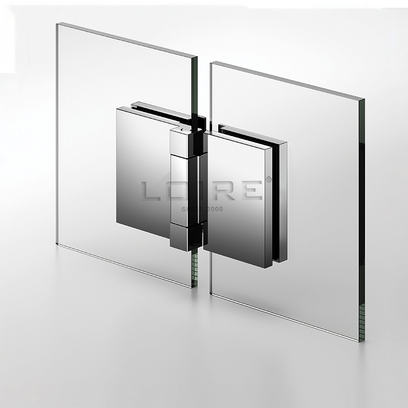Standard Duty Shower Hinges With Covers Glass to Glass Bathroom Door Clamps L-5202