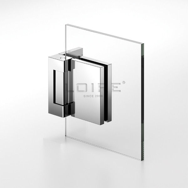 Standard Duty Shower Hinges With Covers Wall to Glass Bathroom Door Clamps L-5201