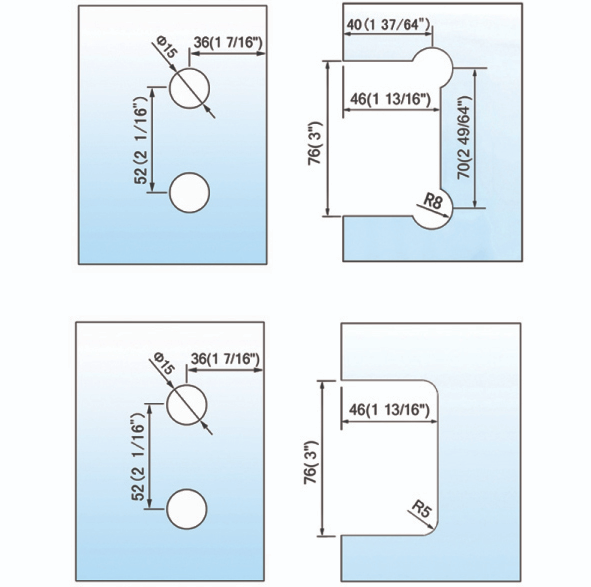 Adjustable Heavy Duty Shower Hinges with covers