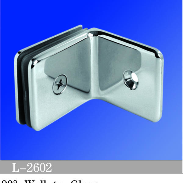 Beveled Edge Shower Glass Clamps Wall to Glass