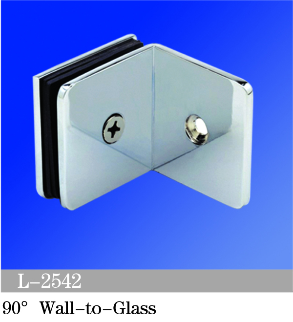 Beveled Edge Shower Glass Clamps 90° Wall-to-Glass L-2542