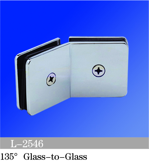 Beveled Edge Shower Glass Clamps 135° Glass-to-Glass L-2546