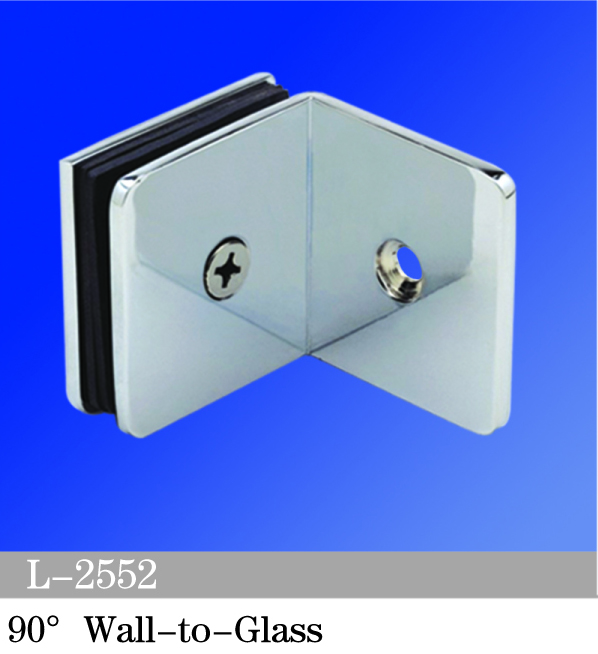 Beveled Edge Shower Glass Clamps 90° Wall-to-Glass L-2552