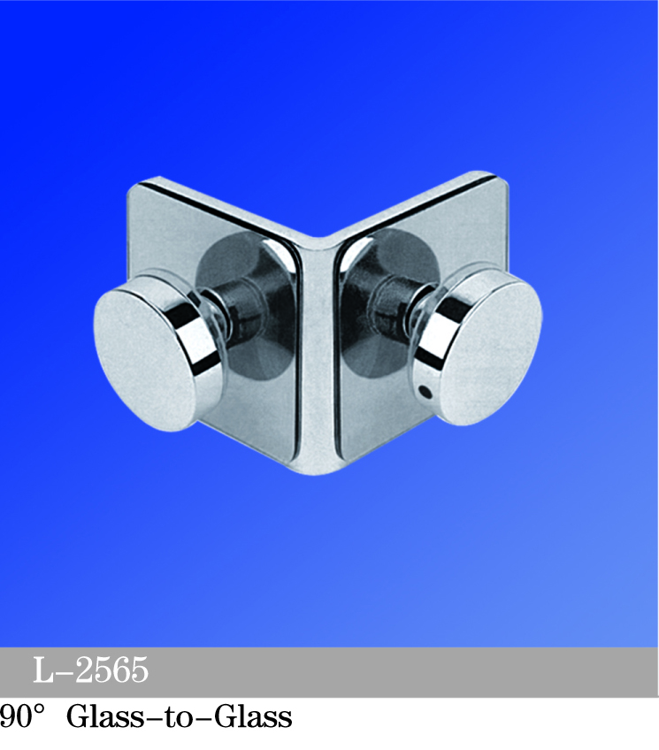 Beveled Edge Shower Glass Clamps 90° Glass-to-Glass L-2565