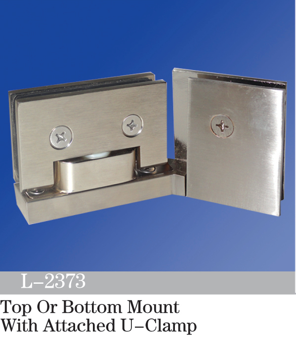 Pivot Shower  Hinges Top Or Bottom Mount Glass Door Hinge With Attached U Clamp L-2373