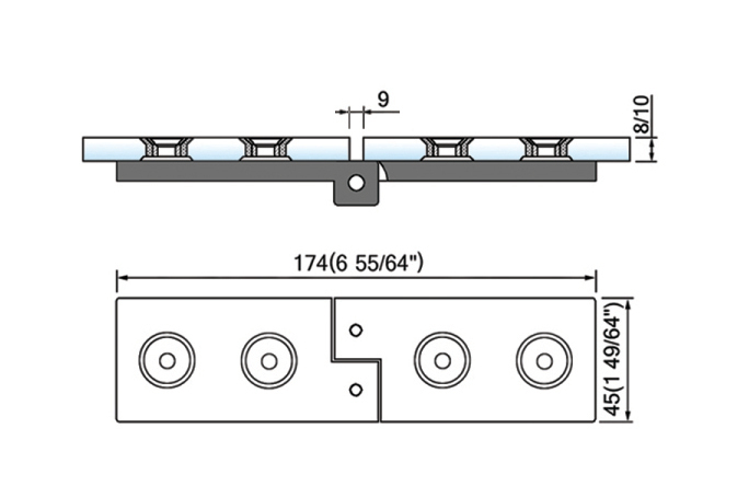 Lift Shower Hinges Brass Frameless Shower Door Hinge L-2402R